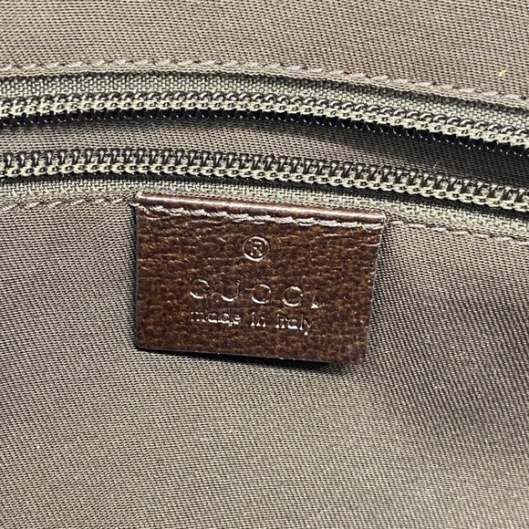 GUCCI Authentic Brown Canvas Shoulder Bag - Picture 5 of 13
